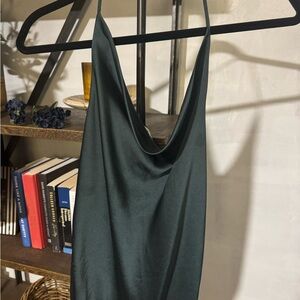 Abercrombie & Fitch Deep Green Satin Bodysuit